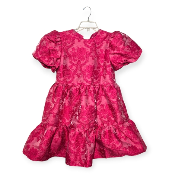 ELLIATT Wylla Dress Hot Pink Puff Sleeve Ruffle Mini Dress Tie Back XS - Picture 6 of 11